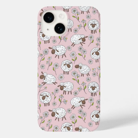 Schapen tellen op katoenen snoep roze Case-Mate iPhone case (Achterkant)