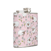 Schapen tellen op katoenen snoep roze heupfles (Rechts)