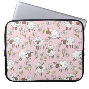 Schapen tellen op katoenen snoep roze laptop sleeve