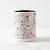 Schapen tellen op katoenen snoep roze mok (Midden)