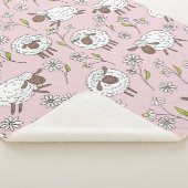 Schapen tellen op katoenen snoep roze sherpa deken (3/4)