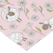 Schapen tellen op katoenen snoep roze tafelkleed (Gekanteld)