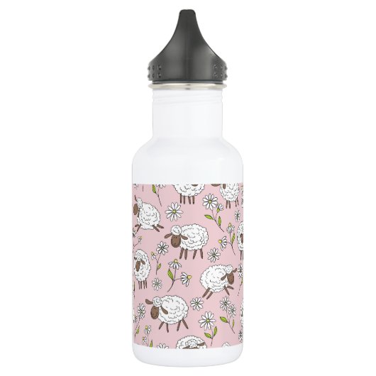 Schapen tellen op katoenen snoep roze waterfles (Links)