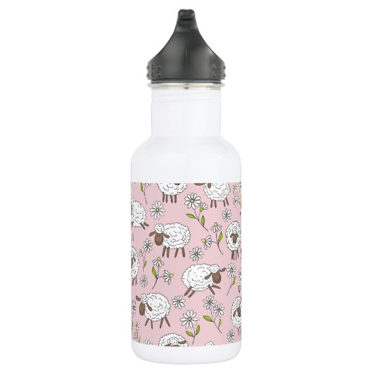 Schapen tellen op katoenen snoep roze waterfles  (Rechts)