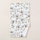 Schapen tellen op wit bad handdoek (Handdoek)