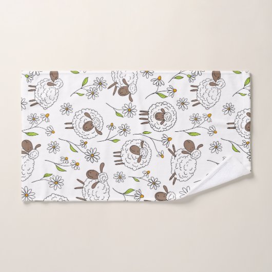 Schapen tellen op wit bad handdoek (Handdoek)