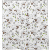 Schapen tellen op wit douchegordijn (Voorkant)