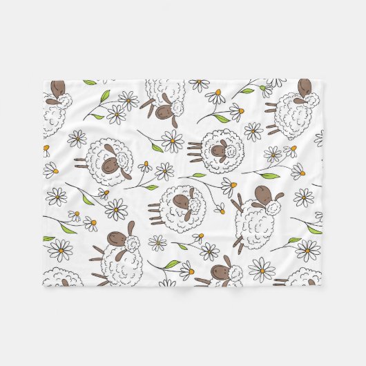 Schapen tellen op wit fleece deken (Voorkant (Horizontaal))