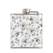 Schapen tellen op wit heupfles (Achterkant)