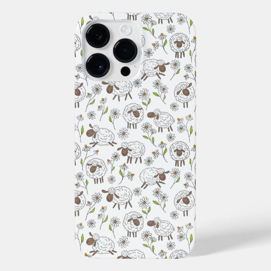 Schapen tellen op wit iPhone hoesje (Achterkant)