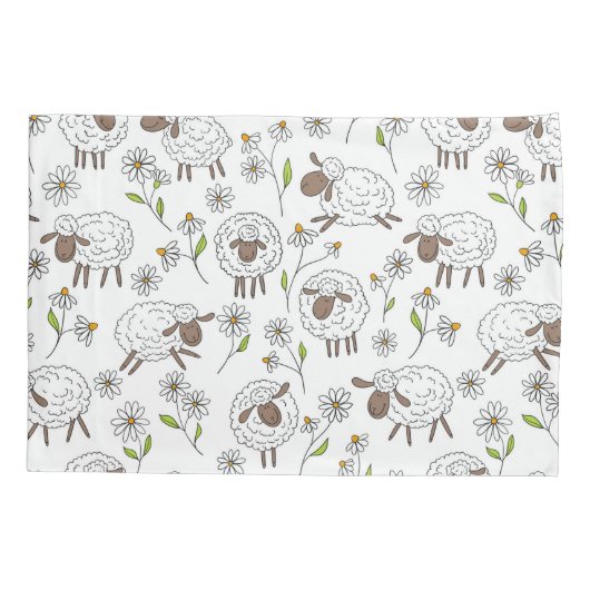 Schapen tellen op wit kussensloop (Achterkant-Links)