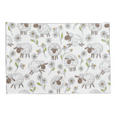 Schapen tellen op wit kussensloop (Achterkant-Rechts)