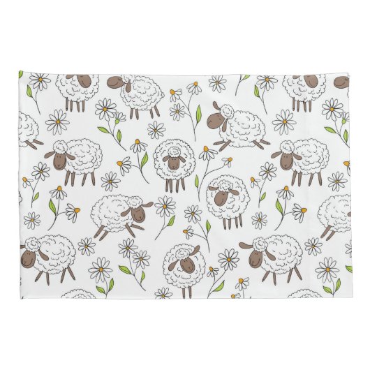 Schapen tellen op wit kussensloop (Achterkant-Rechts)