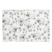 Schapen tellen op wit kussensloop (Voorkant-Links)