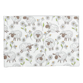 Schapen tellen op wit kussensloop (Voorkant-Rechts)