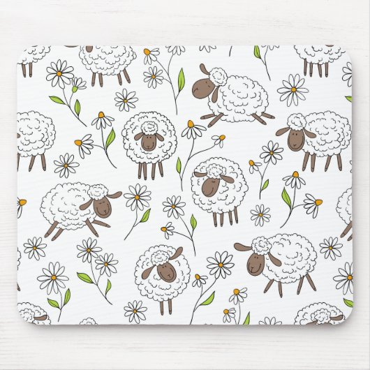 Schapen tellen op wit muismat (Voorkant)