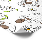 Schapen tellen op wit poster (Hoek)