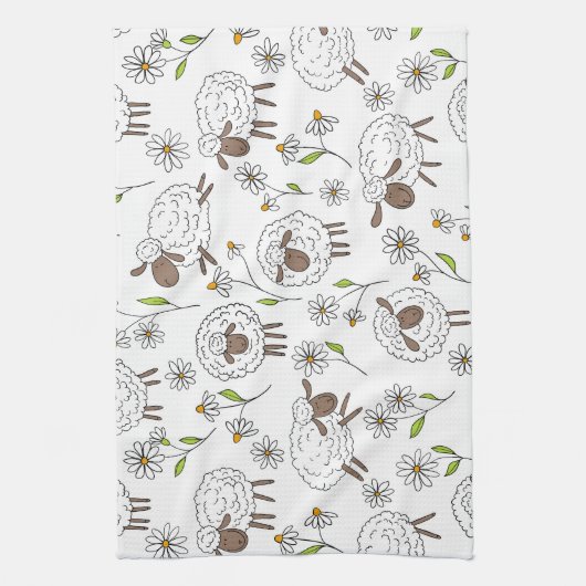 Schapen tellen op wit theedoek (Verticaal)