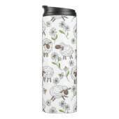 Schapen tellen op wit thermosbeker (Geroteerd rechts)