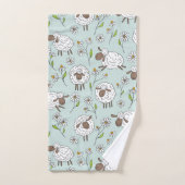 Schapen tellen op zee glasblauw bad handdoek (Handdoek)