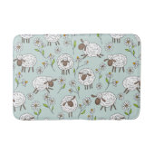 Schapen tellen op zee glasblauw badmat (Voorkant)