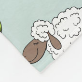 Schapen tellen op zee glasblauw fleece deken (Hoek)