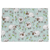 Schapen tellen op zee glasblauw groot cadeauzakje (Voorkant)