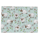 Schapen tellen op zee glasblauw groot cadeauzakje (Achterkant)