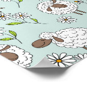 Schapen tellen op zee glasblauw poster (Hoek)