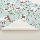 Schapen tellen op zee glasblauw sherpa deken (3/4)