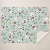 Schapen tellen op zee glasblauw sherpa deken (Voorkant (horizontaal))