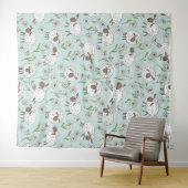 Schapen tellen op zee glasblauw wandkleed (In Situ (horizontaal))