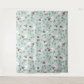 Schapen tellen op zee glasblauw wandkleed (Voorkant)