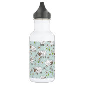 Schapen tellen op zee glasblauw waterfles  (Links)