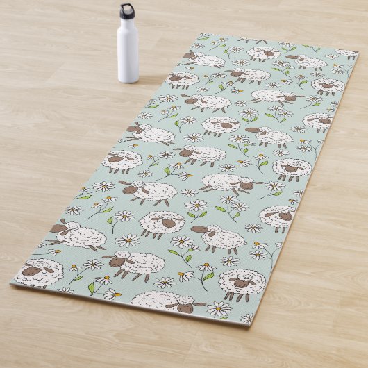 Schapen tellen op zee glasblauw yogamat (In situ)