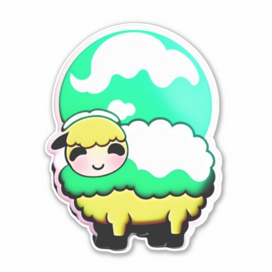 Schapen-thema Stickers Flock to Fun (Voorkant)