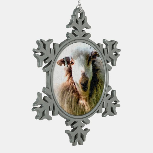 SCHAPEN TIN SNEEUWVLOK ORNAMENT (Links)