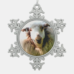 SCHAPEN TIN SNEEUWVLOK ORNAMENT