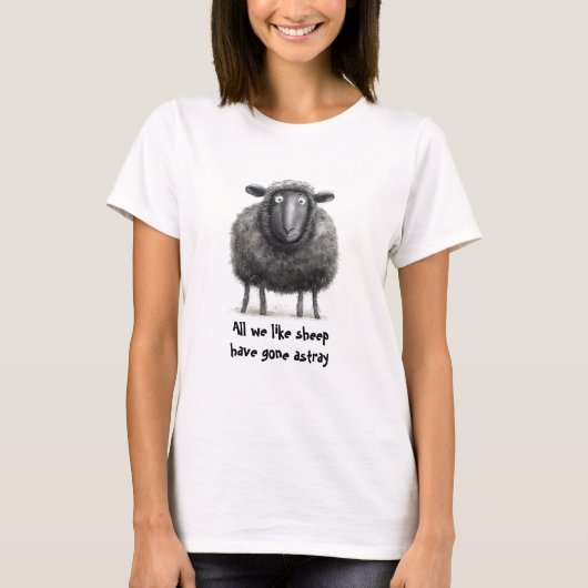 Schapen uit de Bijbel verdwaald T-shirt (Voorkant)