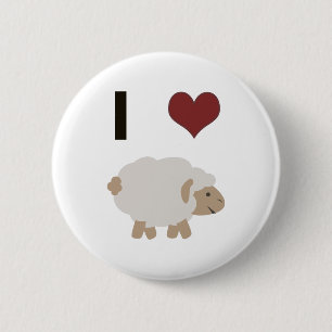 Schapen uit mijn hart ronde button 5,7 cm