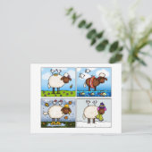 schapen van alle seizoensgebonden briefkaart (Staand voorkant)