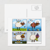 schapen van alle seizoensgebonden briefkaart (Voorkant / Achterkant)