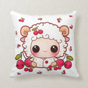 Schapen van Kawaii baby en schattige kersen Kussen