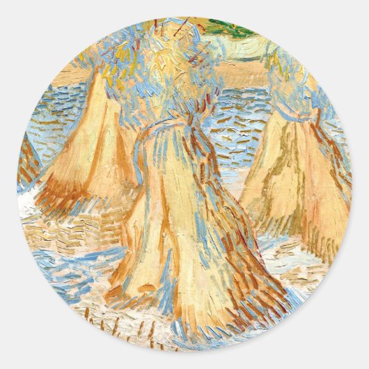 Schapen van tarwe (1890) Vincent Van Gogh Ronde Sticker (Voorkant)