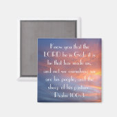 schapen van zijn weiland bijbel vers Psalm 100:3 Magneet (Voorkant / Achterkant)