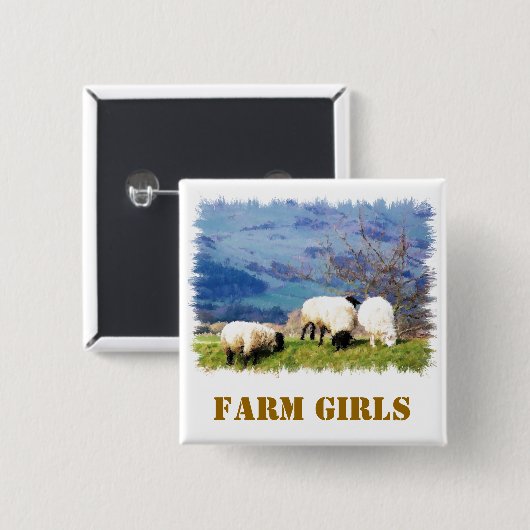 SCHAPEN VIERKANTE BUTTON 5,1 CM (Voorkant /achterkant)