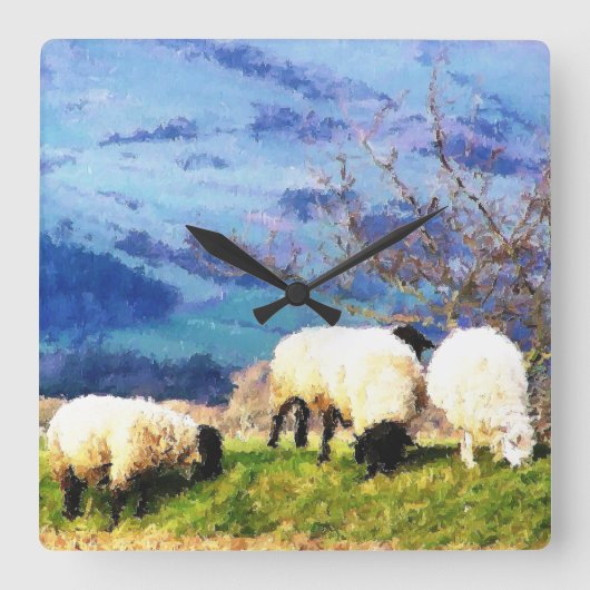 SCHAPEN VIERKANTE KLOK (Voorkant)