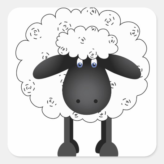 Schapen Vierkante Sticker (Voorkant)