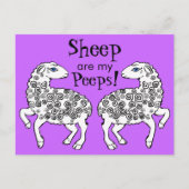Schapen zijn mijn piepers! Folk Art Paars Briefkaart (Voorkant)