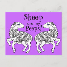Schapen zijn mijn vrienden! Folk Art Paars